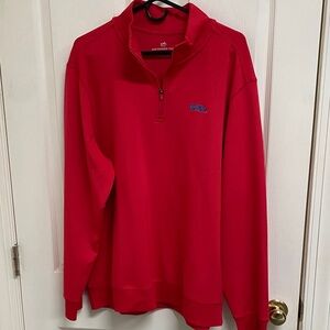 Men’s XL Ole Miss Southern Tide Red Quarter-Zip Pullover